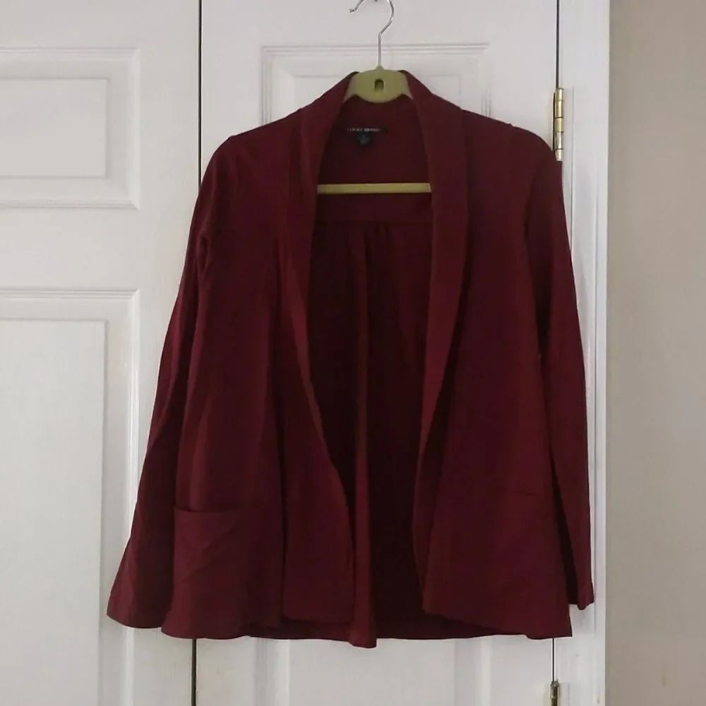 Lucky Brand burgundy  open front cotton jacket